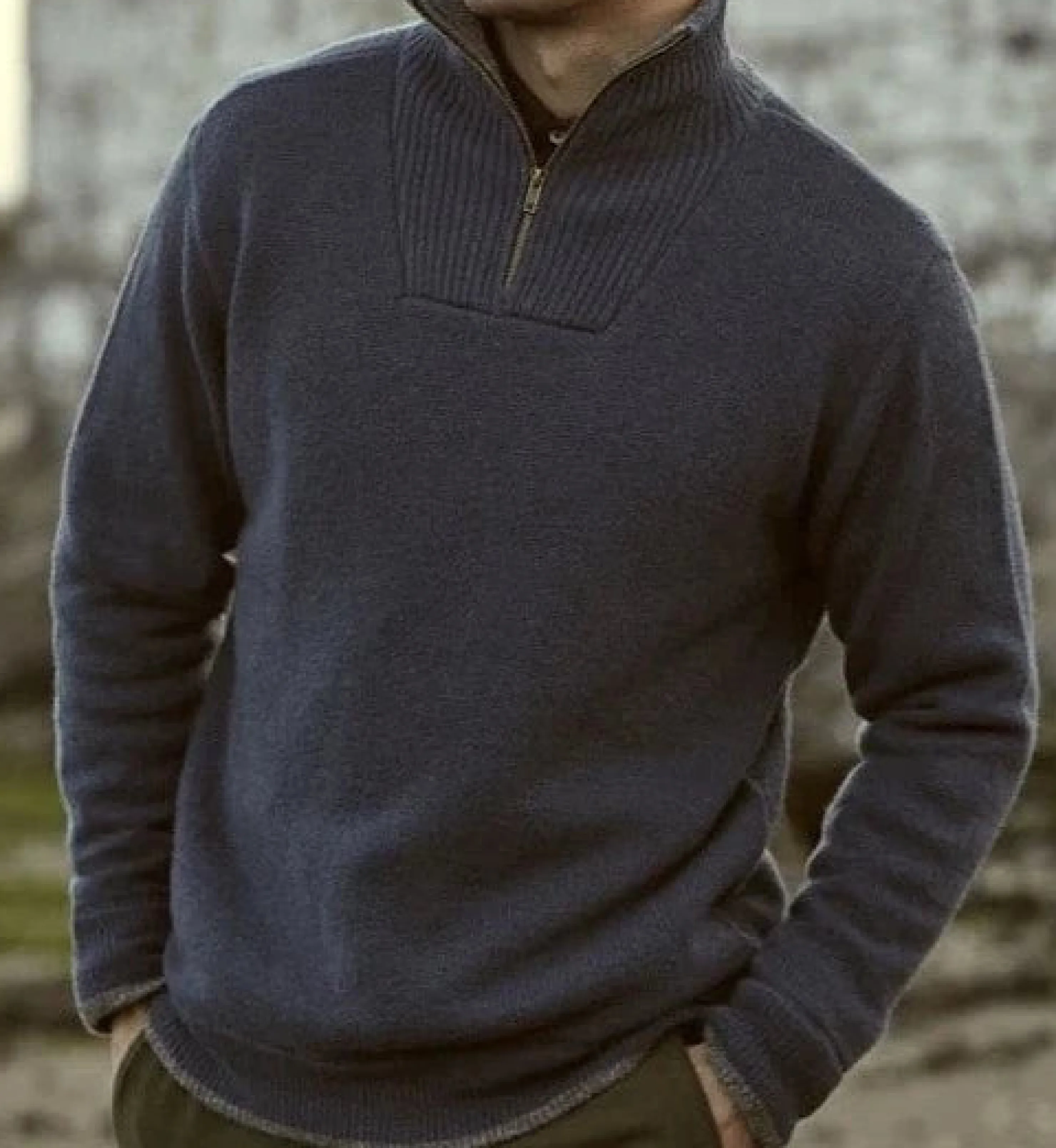 Best Irelandseye Knitted Lambswool Half Zip Sweater Men's Men Tops